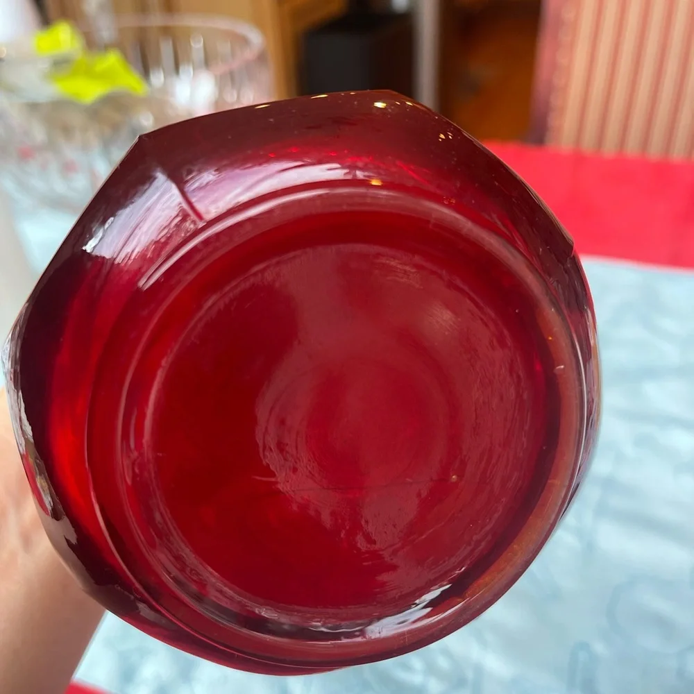 Vintage red  Swung Vase 14” glow